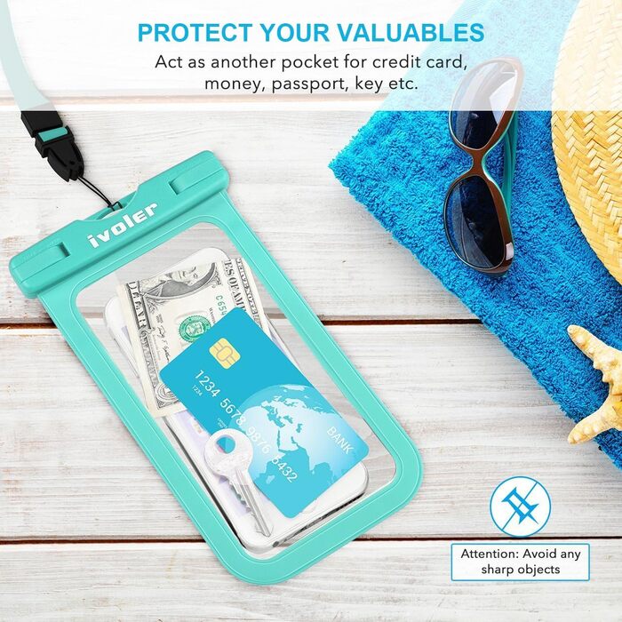 Водонепроникна сумка-чохол на пояс з кишенею для телефону, універсальна пляжна сумка, водонепроникна для водного спорту, пляжу, плавання, катання на човні (зелена)