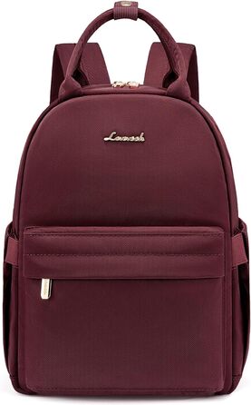 LOVEVOOK Small Backpack for Women Small City Backpack Handbag 2 in 1 Waterproof Daypack Mini Backpack Women Elegant Casual Daypack for Travel Leisure Shopping Work (11 inch, Wine)