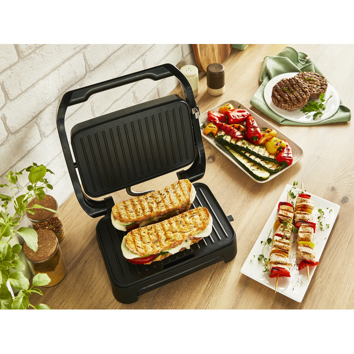 Електричний контактний гриль Tefal GC270D10, сріблястий/сірий, 1000 Вт