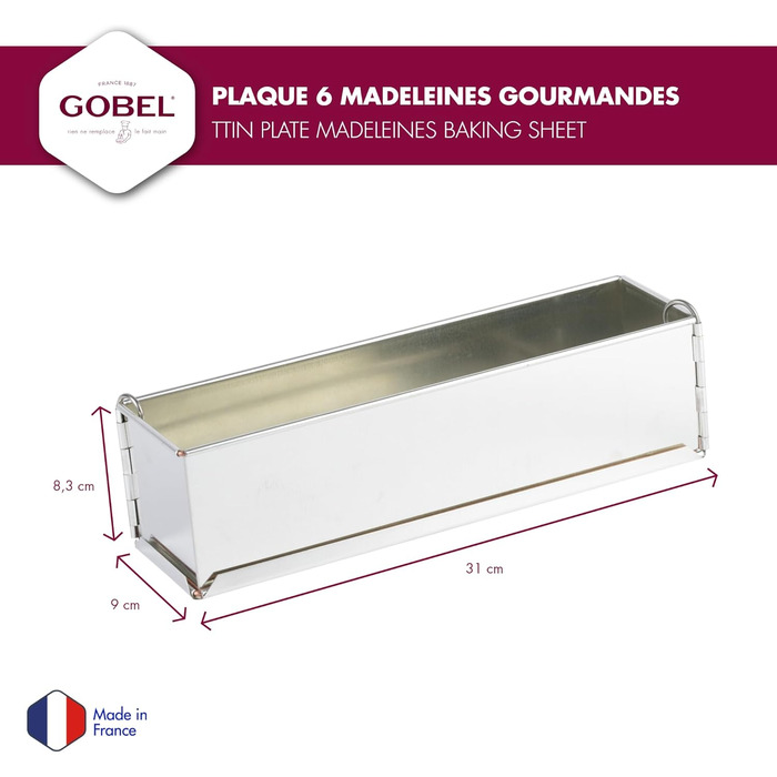 Форма для пасту з шарнірами Gobel 119730, 40 x 8 см, білий метал, роз'ємна