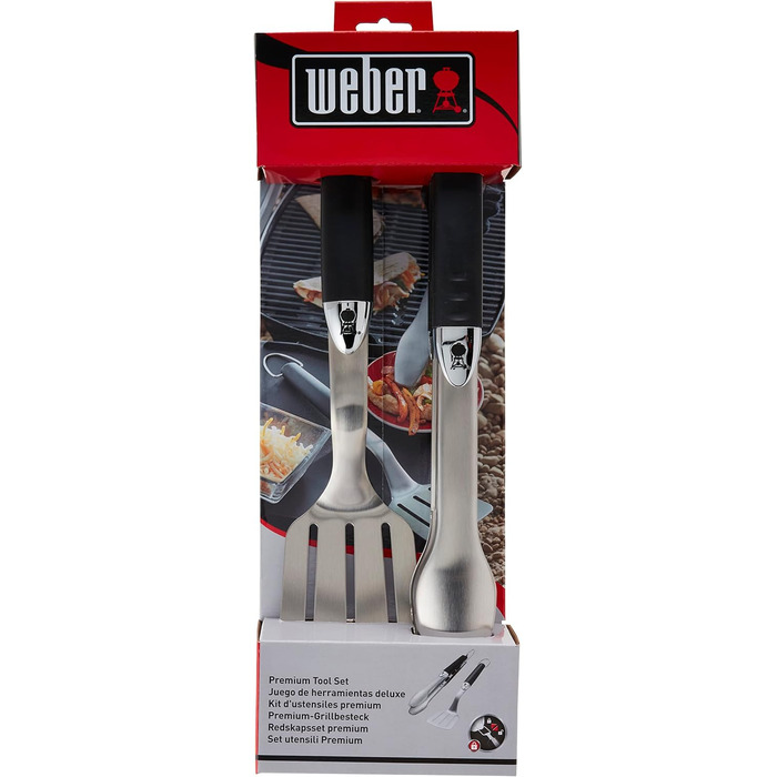Weber-Stephen 6645 Compact Grill Tool Set, 2-Piece, Stainless Steel, Black
