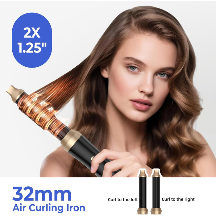Airstyler 5 в 1: Фен-щітка, плойка, випрямляч для волосся. 1000W, 3 температурні режими, для об'єму, локонів та випрямлення. Білий (Чорний)