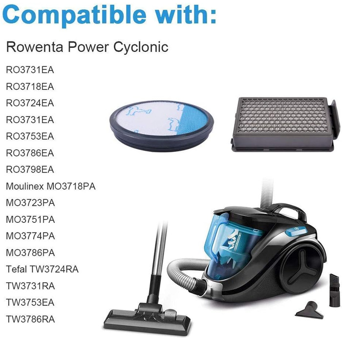 Фільтри для пилососа Rowenta Compact Power Silence Force Cyclonic (2 шт.) - RO3731, ZR005901