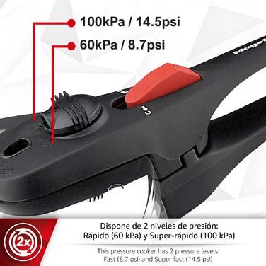 Каструля-скороварка Magefesa Practika Plus 7.5L з нержавіючої сталі 18/10, з датчиком тиску, для індукційних плит, економна, для здорового приготування їжі, з безпечним клапаном