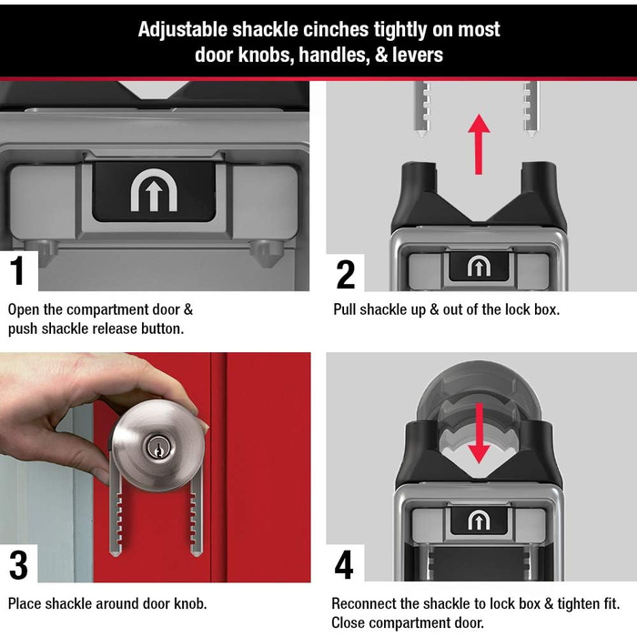 Master Lock 5415D Heavy Duty Key Lock Box - Zinc Wall Mount, Durable Adjustable Shackle
