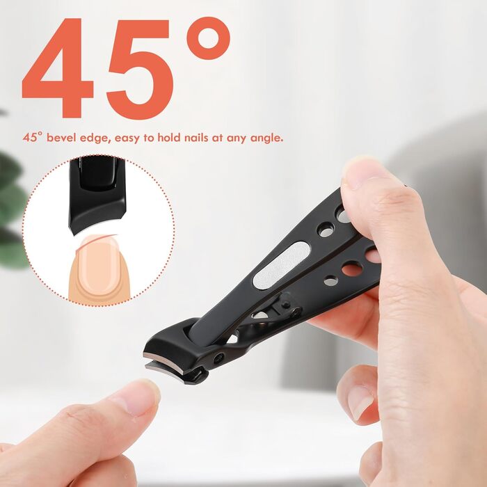 Набір кусачок для нігтів BEZOX (3 шт.) з нержавіючої сталі. Кусачки для товстих нігтів, манікюр, педикюр. Пряма, вигнута, скошена клинки. Підходить для нігтів рук та ніг. Чорний колір.