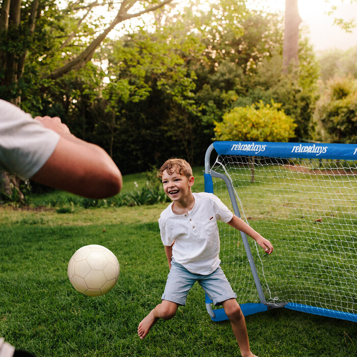 Relaxdays 2-Piece Blue Football Goal Set