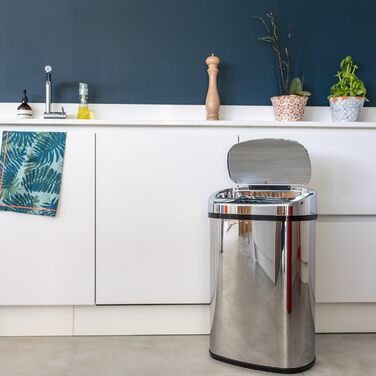 Відро для сміття кухонне автоматичне Kitchen Move Majestic 58 л, нержавіюча сталь, сріблястий