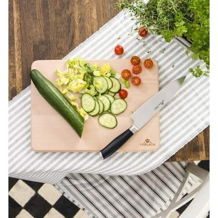 Набір ножів Gerlach Deco Black (5 предметів) у дерев'яному блоці з дощекою та точилом