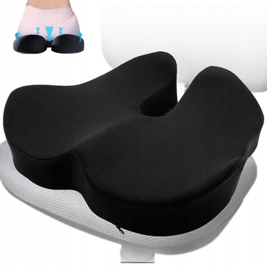 Ортопедична подушка для сидіння з ефектом пам'яті (Memory Foam), профільна, велика — для стільця та крісла