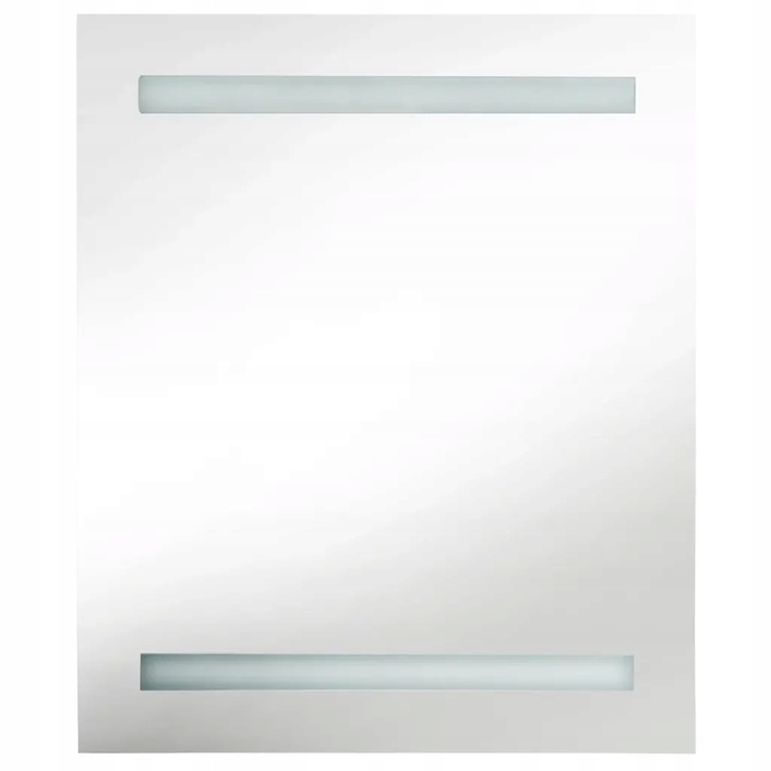 Шафа у ванну кімнату з дзеркалом та LED-підсвіткою, сіра, 50x14x60 см