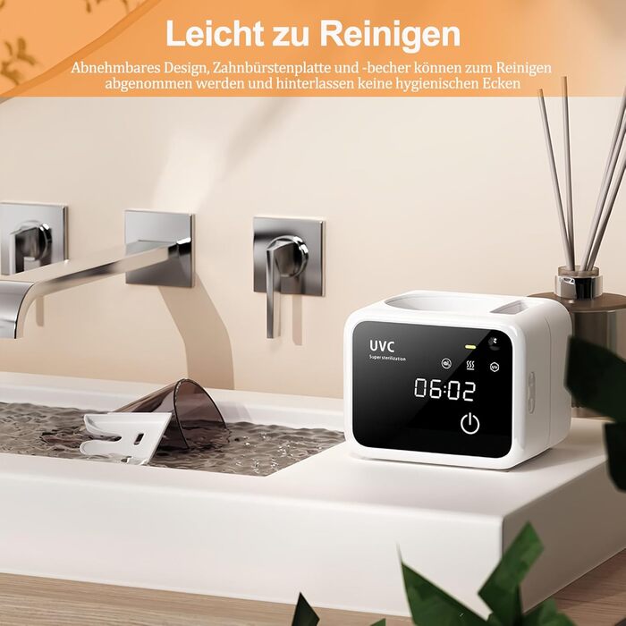 Утримувач для зубних щіток Maxspace з UV-стерилізатором, сушкою та таймером (білий)
