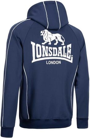 Чоловіча спортивна куртка Lonsdale ACHAVANICH з капюшоном, темно-синя з білим, розмір L