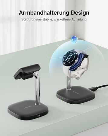 Зарядний пристрій SwanScout 505G2 для Google Pixel Watch 3/2 (не для Pixel Watch 1), магнітний зарядний пристрій, чорний