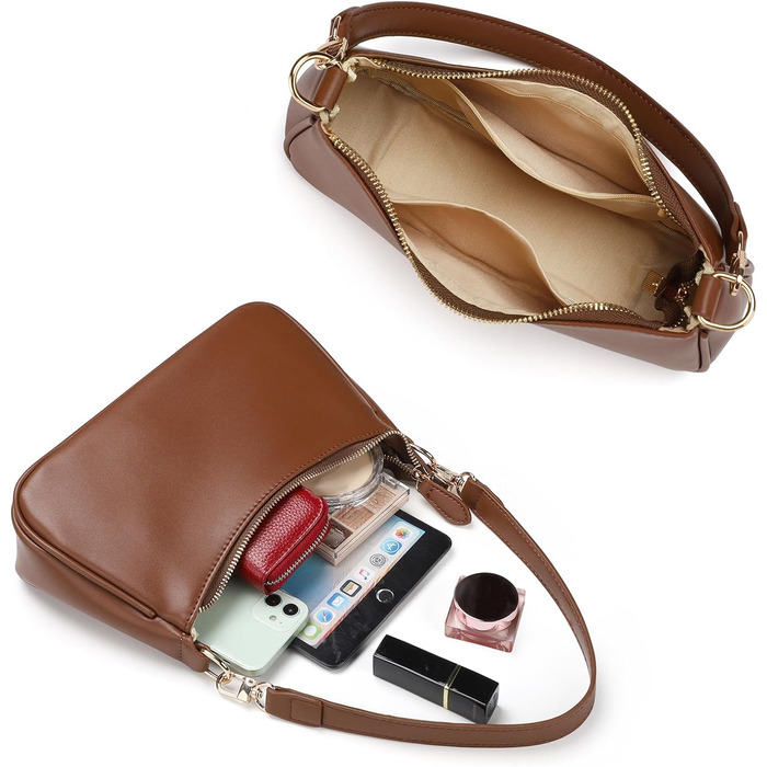 Сумка-клатч WantGor: жіноча сумка-тоут, кросбоді, міні-хобо, екошкіра (коричнева)