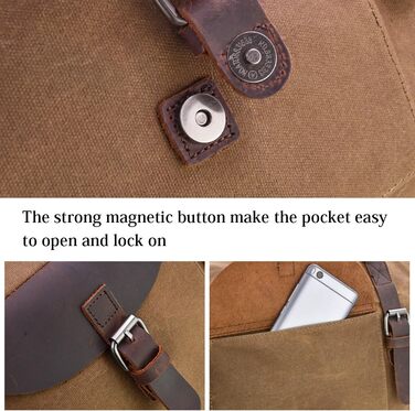 Travel Bag Men's Leather Waterproof Canvas Weekender Bag Large Capacity Travel Bag Unisex Vintage Carry-on Bag