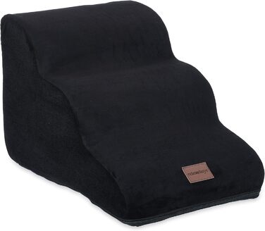 Сходинки для тварин Relaxdays 3 сходинки, для собак та котів, 33 x 36,5 x 52 см, м'які, для ліжка, дивану (Чорний)