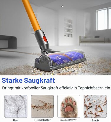 Оригінальна насадка-турбощітка Dyson V7 V8 V10 V11 V15 для твердих підлог та килимів (анти-заплутування)