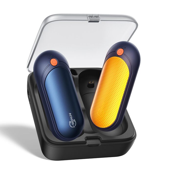 Електричні грілки для рук 2 шт. з акумулятором 2000mAh, 10000mAh зарядний пристрій, 5 режимів нагріву, USB, до 24 годин, для дітей, чоловіків, жінок (зелений, кишеньковий)