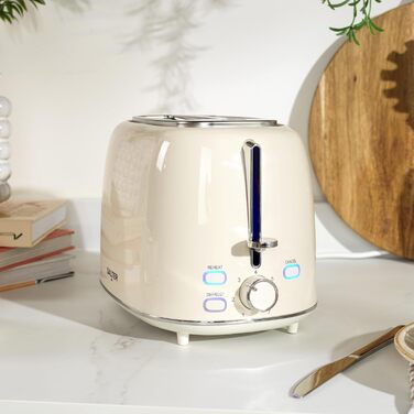 Електричний чайник Salter Retro Cream 1.7L з тостером 2-х секційного, 2.2 Kw, 360° обертання, фільтр від накипу, бездротовий, індикатор рівня води, захист від сухого кипіння та автовимкнення