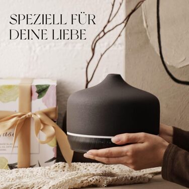 Аромадифузор Porseme 500 мл, скляний, ультразвуковий, з LED-підсвіткою, для ефірних олій, тихий, Rosegold (F22-500ml Black Ceramic Giant)