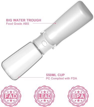 Складана пляшка для води для собак Canareen - портативна пляшка для тварин 550 мл для прогулянок, подорожей та активного відпочинку