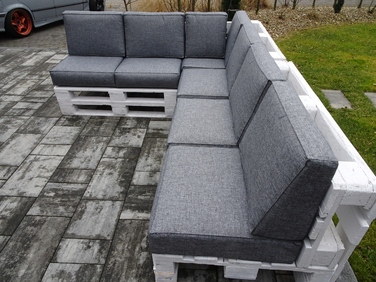 Комплект подушок для трьох європалет (13 шт.), сидіння 60 x 60, колір Silver 23