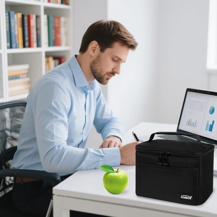 Чохол-холодильник для обіду Mini (Чорний) – Upgrade 2026, Зручний, Легкий, Зручний для роботи та школи