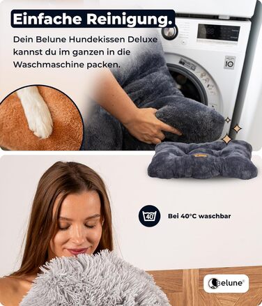 Подушка для собак Belune® Deluxe - великий розмір, великі породи, миється, темно-сірий (130x80x15 см)