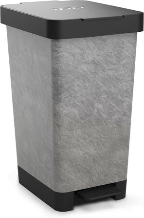 Сміттєве відро з педальним приводом TATAY Smart Deco 25L | Стильний дизайн, 25 літрів, для дому та вулиці | З міцного BPA-free пластику, сумісний з мішками 30L | Розміри: 26x36x47 см
