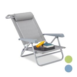 Relaxdays Складаний шезлонг з подушкою для шиї