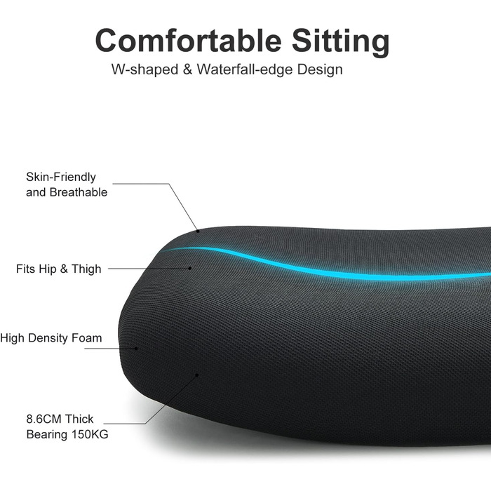 Ticova Ergonomic Office Chair - Adjustable Lumbar Support, Headrest & 3D Armrests