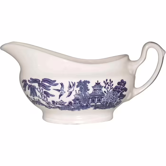 Churchill Blue Willow Georgian Sauce Boat 350ml