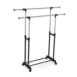 Relaxdays Double-Rod Clothes Rack, Stainless Steel