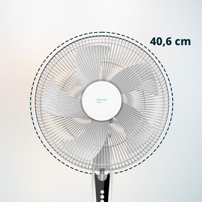 Вентилятор підлоговий Cecotec EnergySilence 515 MaxFlow White 40 см, 45 Вт, 3 швидкості, з коливанням та таймером