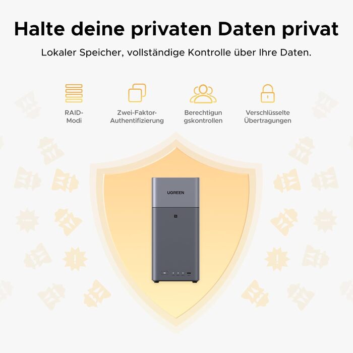 NAS UGREEN DH2300: 2 відсіки, NFC, AI фотоальбом, 4K відеотека, 1GbE LAN, 4GB RAM (без дисків)