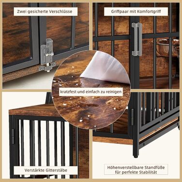 Будка для собак з дерева, 100x60x85 см, з годівницями, для собак до 35 кг, в стилі меблів