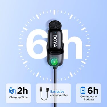 BOYA Mini 2: Бездротовий мікрофон-лавал'єр USB-C для iPhone/Android, 48kHz/24Bit, для Vlogging та TikTok