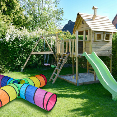 Relaxdays Барвистий ігровий тунель з 4 трубками