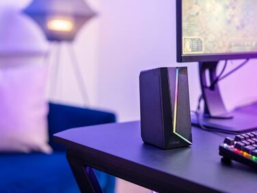 Trust Gaming GXT 606B JAVV 2.0: Комп'ютерні колонки з RGB підсвічуванням, 12W, USB, для ПК та ноутбука (Чорний)