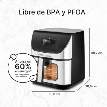 Фритюрниця Ufesa Phantom AF5000 з гарячим повітрям, 5л, Wi-Fi, LED-дисплей, 1500W, Amazon Exclusive