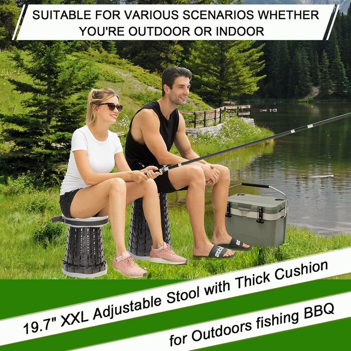 Складний стілець Upgrade XXL з подушкою, сірий. Міцний, для дорослих, вантажопідйомність 1000 фунтів, для кемпінгу, подорожей та активного відпочинку