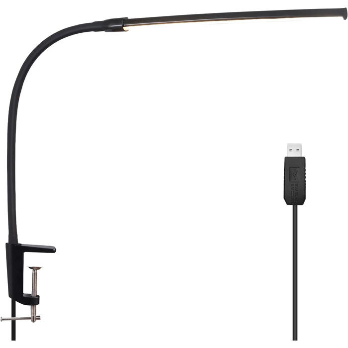 LED лампа для столу Homefire: регульована, чорна, з 3 кольорами та 5 рівнями яскравості, USB, для офісу та навчання