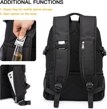 28L Insulated Cooler Backpack - Double Layer Small Thermal Backpack for Camping, Picnic, and Travel