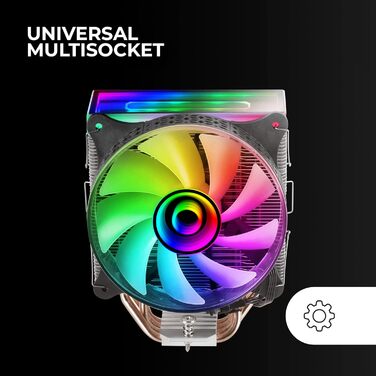 Система водяного охолодження CPU Mars Gaming MCPU-VR, 180W TDP, ARGB, 4 теплові трубки, тихий вентилятор 120 мм