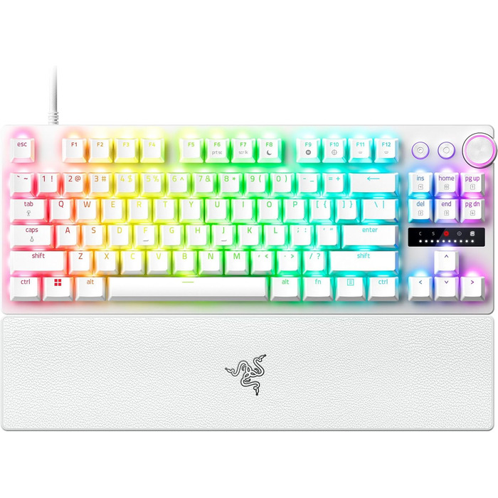 Клавіатура Razer Huntsman V3 Pro TKL Mercury: 60% механічна з оптичними перемикачами Red, Doubleshot PBT, USB-C, QWERTY US-Layout