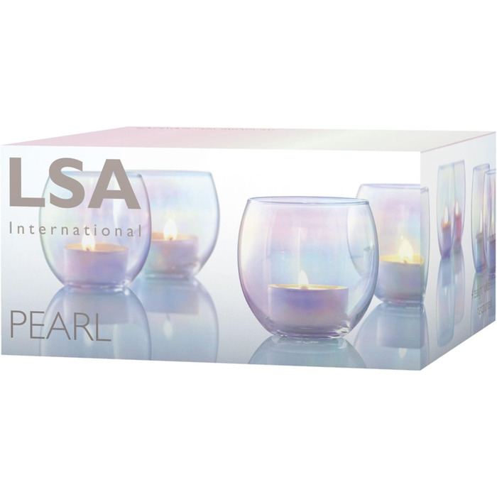 Набір свічників LSA International Pearl, скляних, 6,5 см, 4 шт