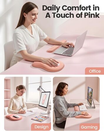 Підставка для зап'ястя Meatanty Ergonomische – м'яка та стильна, з memory foam, протиковзна, для офісу, дому та геймінгу (чорна)