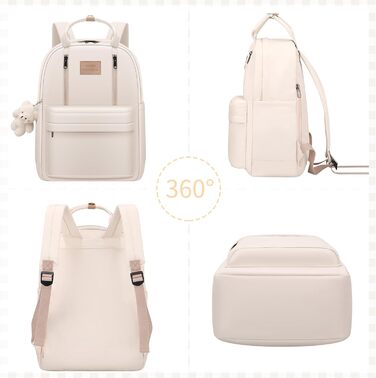 GAXOS Сучасний рюкзак для школи: стильний рюкзак-сумка для жінок та дівчат, білий, у корейському стилі