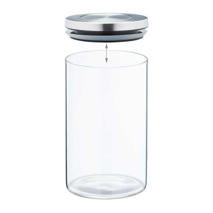 Relaxdays Storage Jars, Set of 3, each 800 ml